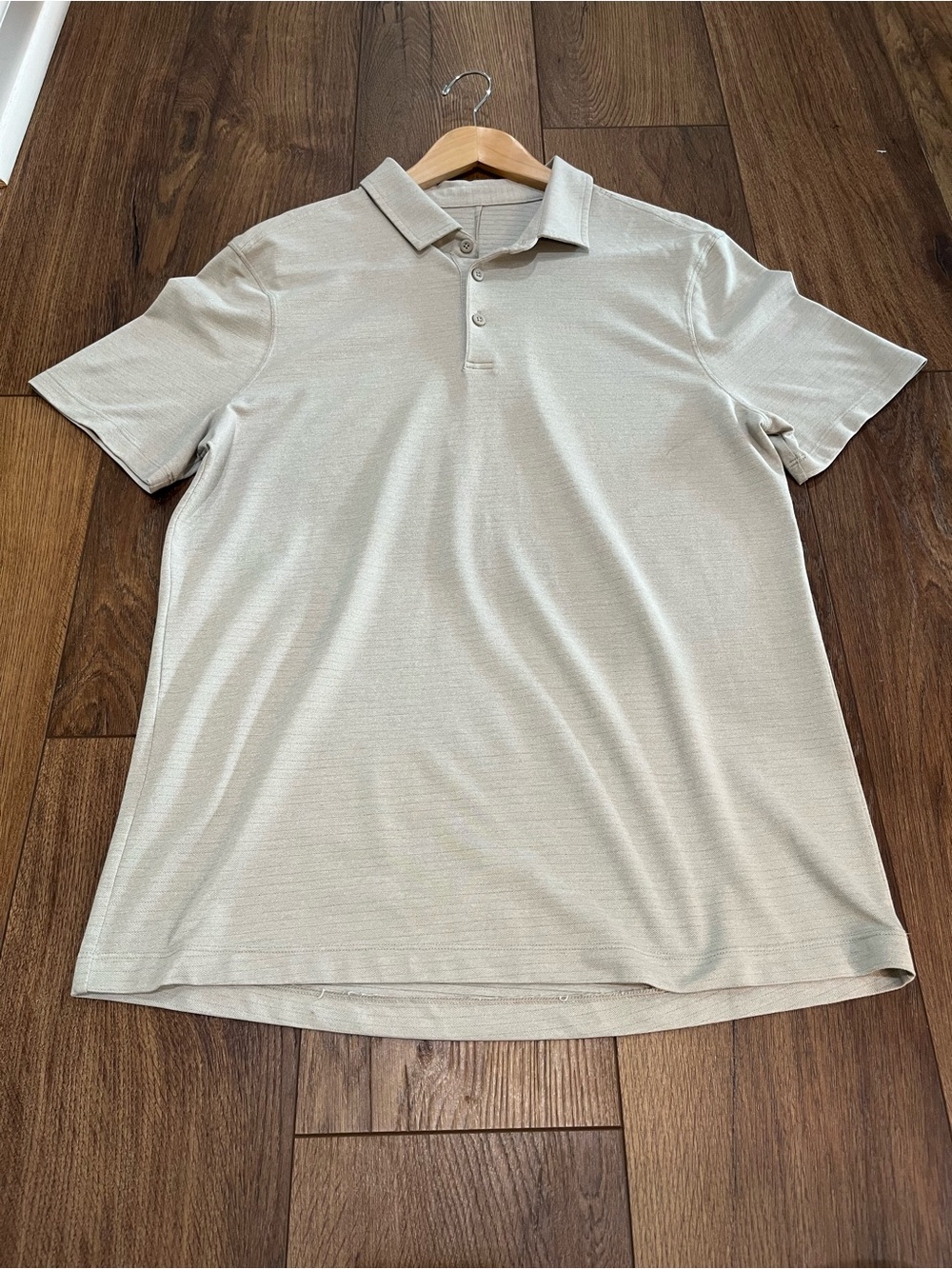 Lululemon Evolution Polo Shirt Men’s Heathered Dove Grey Performance Golf Sz. M